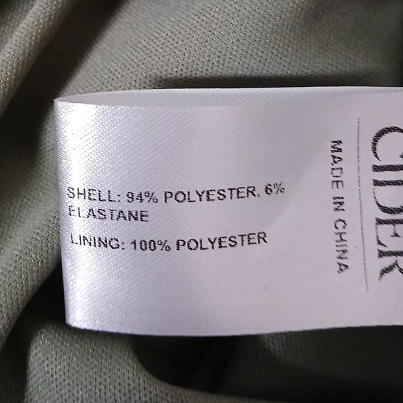 NWT Cider Midi Dress L Olive Green Floral Ruched Stretch - Picture 7 of 8